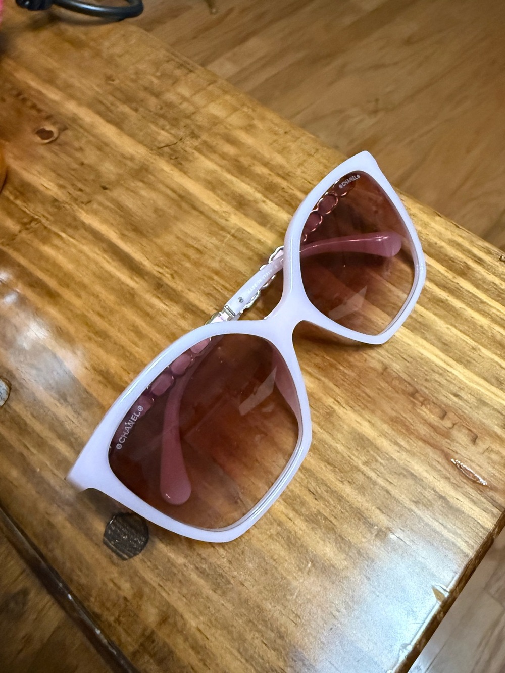 CHANEL Pink Square Sunglasses